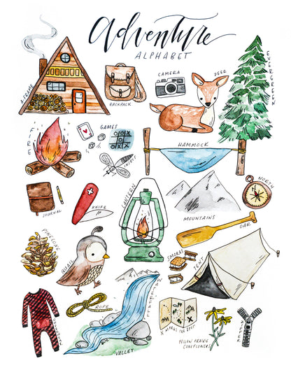 Adventure Alphabet Print: 11x14" print
