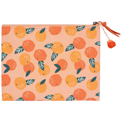 Paradise Orange Zipper Pouches Set of 2