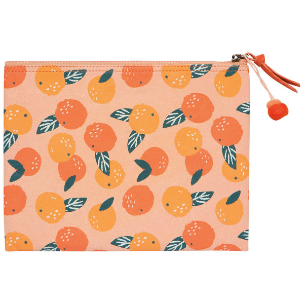 Paradise Orange Zipper Pouches Set of 2