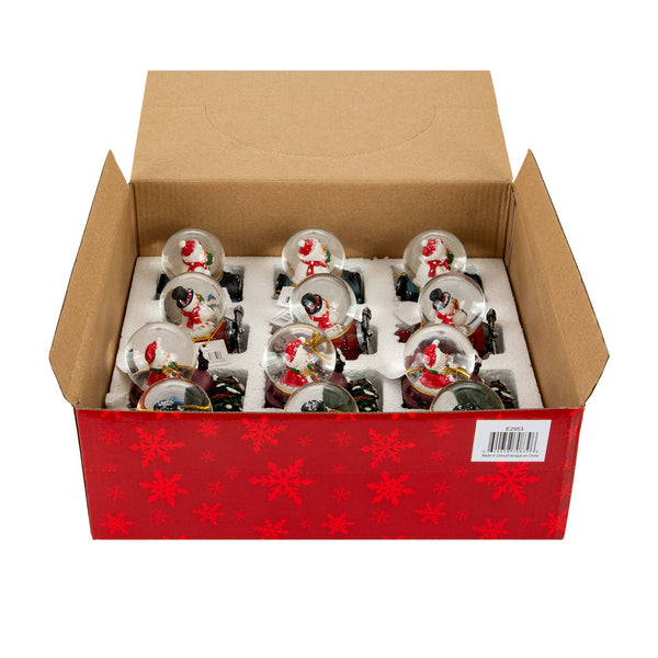 4 Asstd 2.5" Snowman Snow Globe In Vehicle
