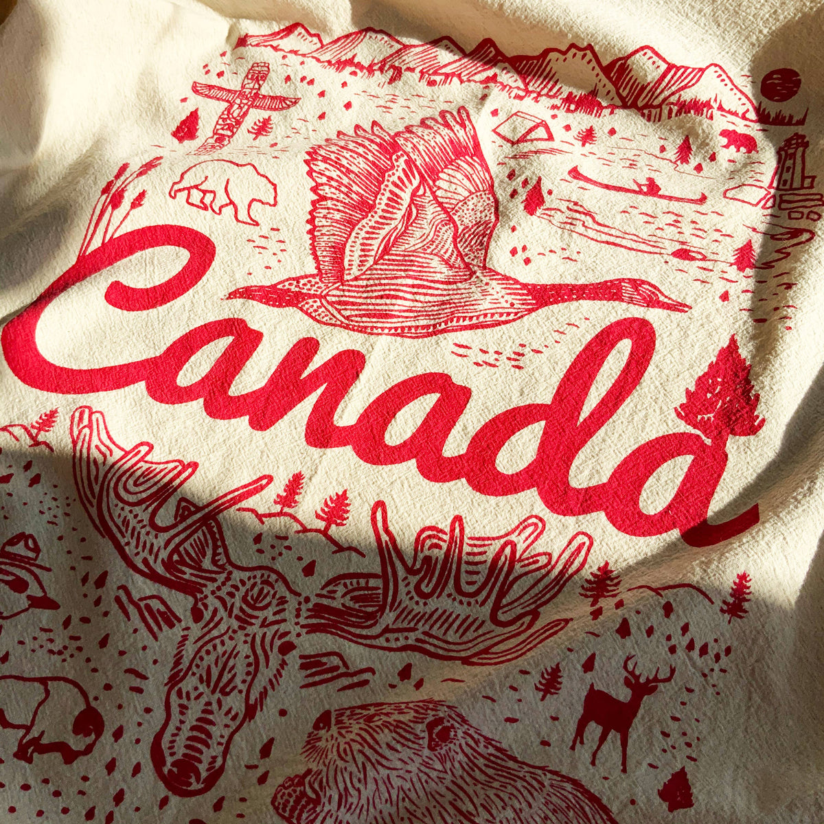 Canada Commemorative Organic Tea Towel Red - 20x24