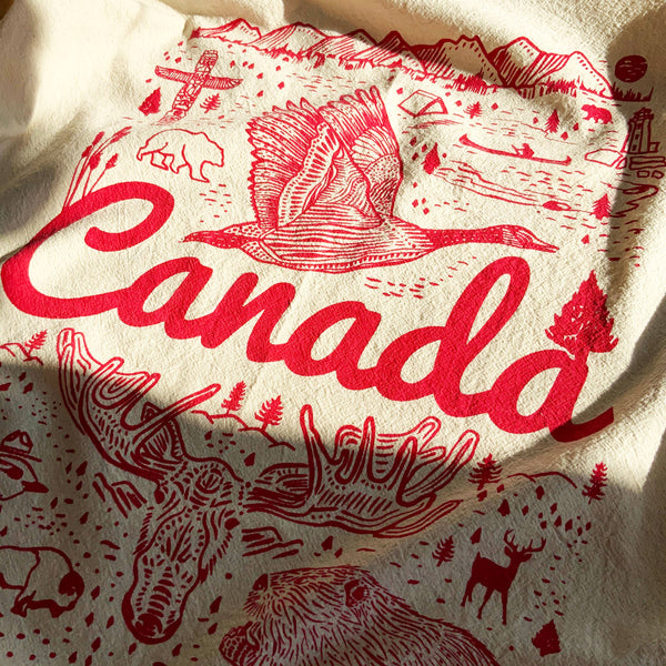Canada Commemorative Organic Tea Towel Red - 20x24