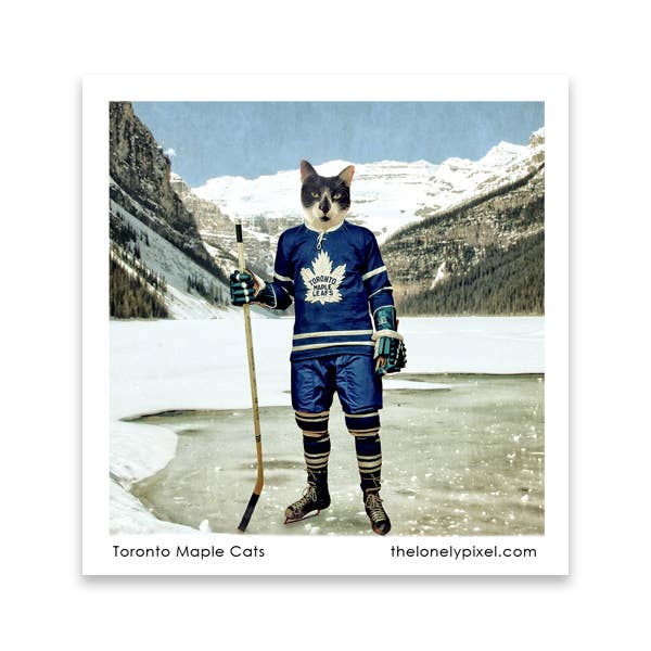 Toronto Maple Cats - Hockey Cat Handmade Fridge Magnet