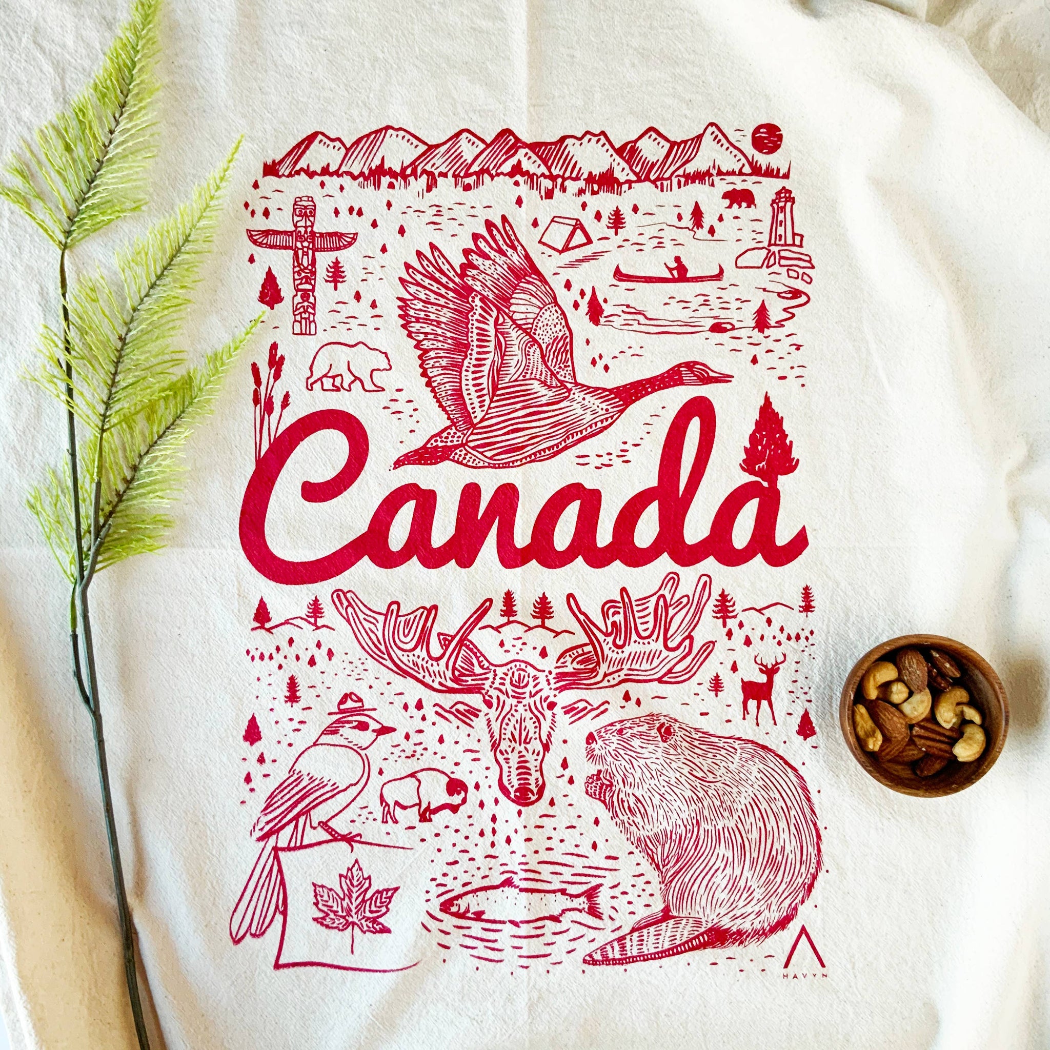 Canada Commemorative Organic Tea Towel Red - 20x24