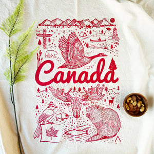 Canada Commemorative Organic Tea Towel Red - 20x24