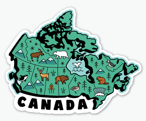 Canada map - 4" vinyl sticker