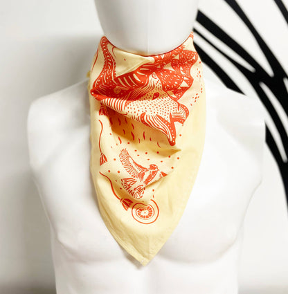 Fox Cotton Bandana - Orange
