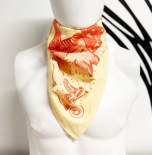 Fox Cotton Bandana - Orange