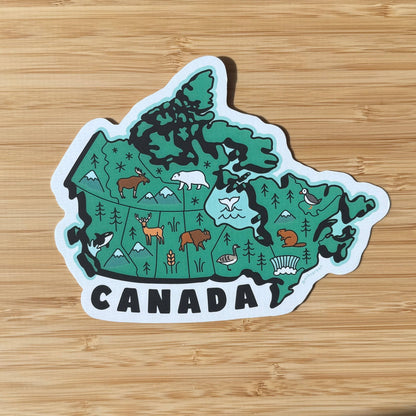 Die-Cut Map of Canada Postcard