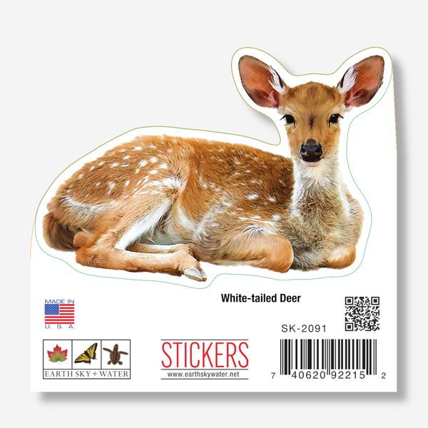 White-tailed Deer Nature Sticker, 3.5" wide