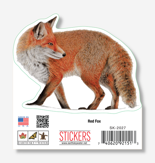 Red Fox Nature Sticker, 3.5" wide