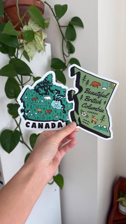 Die-Cut Map of Canada Postcard