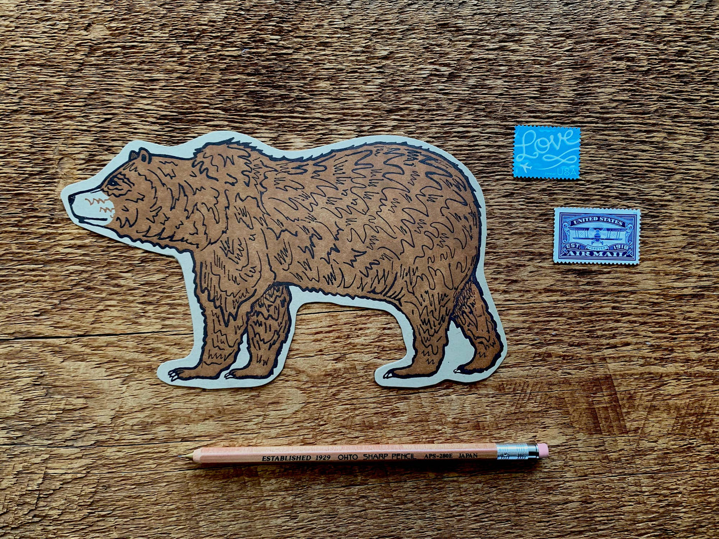 Yosemite Grizzly Bear Postcard