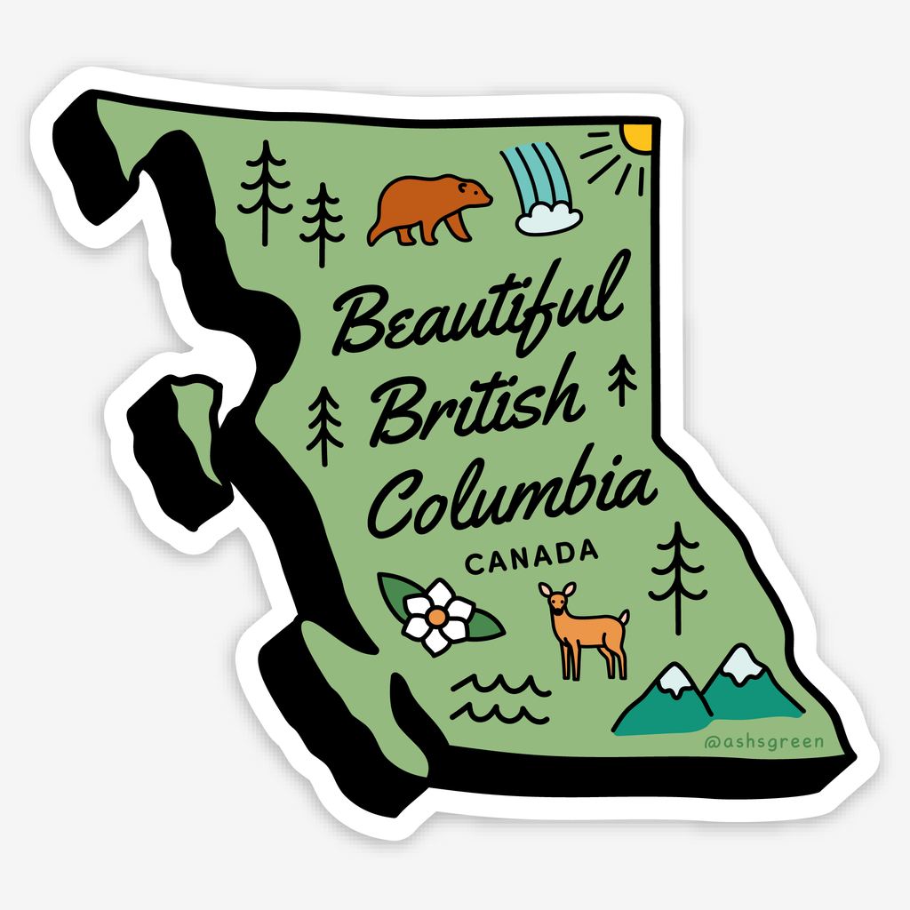 Beautiful British Columbia - provinces of Canada sticker – BIGGLE ...