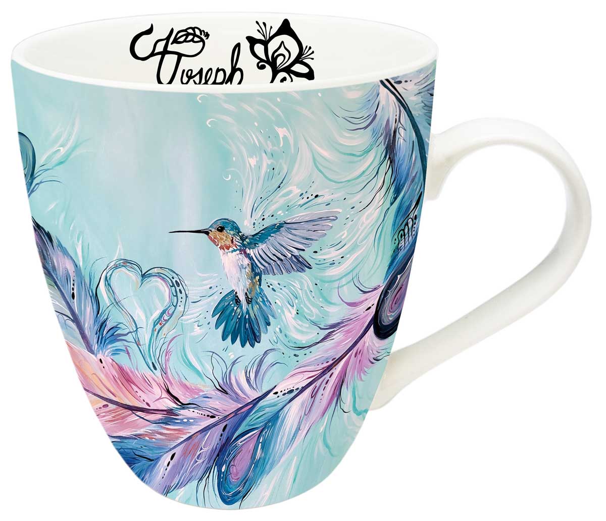 Indigenous Designed Mug Hummingbird Feathers