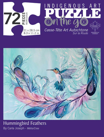 Indigenous design Hummingbird Feathers 72 PIECES PUZZLE