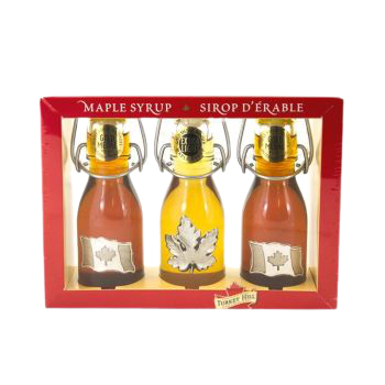 Grade A Pure Organic Canadian Crunchon Maple Bottles 100ml*3PK - Three-pack of 100ml Grade A pure organic Crunchon Canadian maple syrup bottles