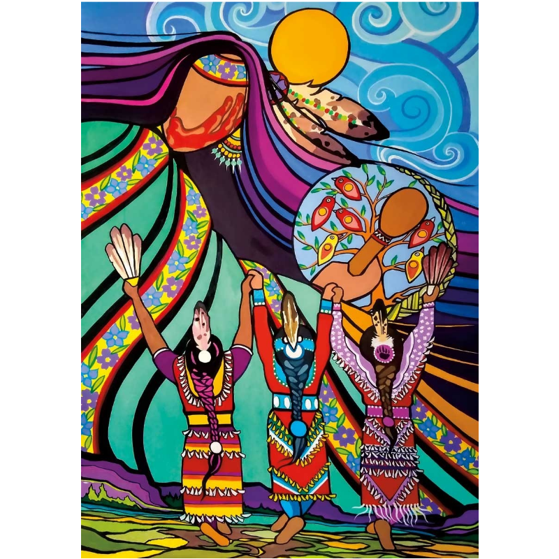Indigenous Art Card Dancing To Mother Earth’s Drum By Pam Cailloux