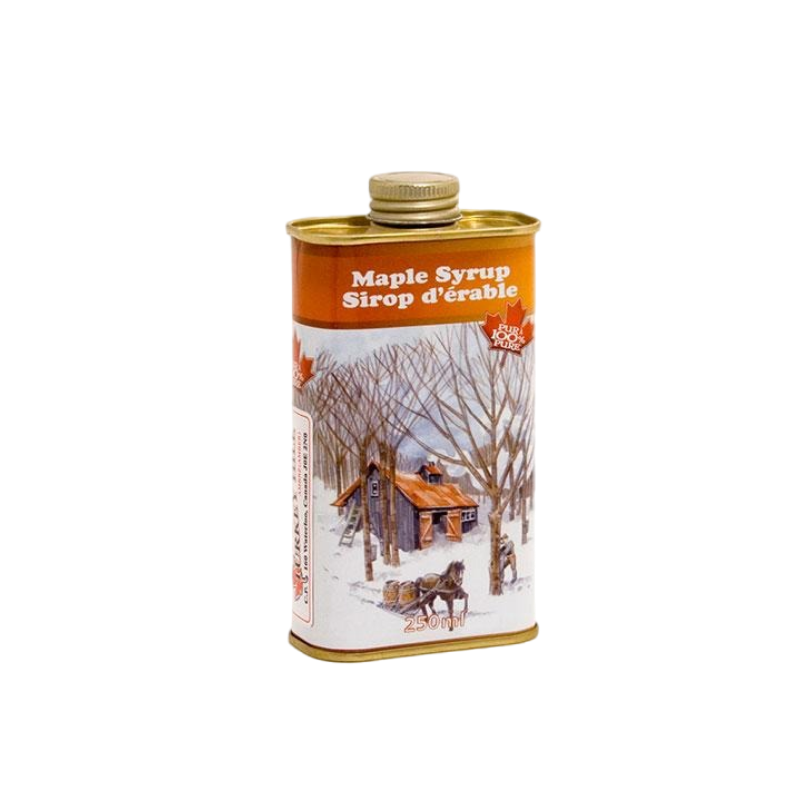 Premium Grade A Dark Robust Taste Organic Canadian Maple Syrup in a 250ml Tin – Pure, Rich Flavor from Canada