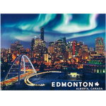 Edmonton Souvenir Fridge Magnet featuring a captivating depiction of the Beautiful Northern Lights, a stunning reminder of your visit to Edmonton