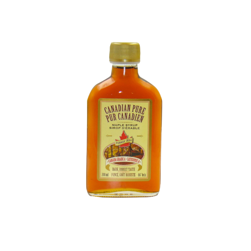 Grade A Dark Robust Taste Pure Organic Canadian Maple Shape Syrup in 200ml Flask Bottle