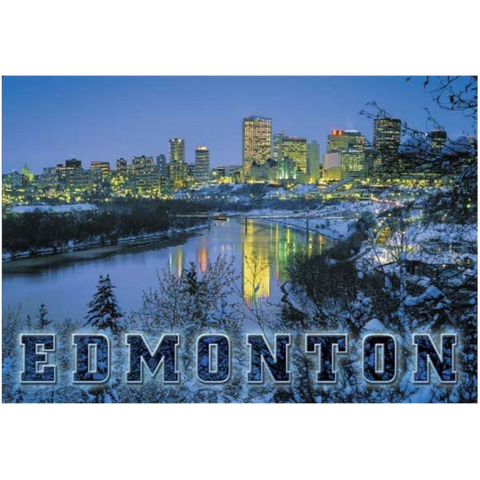 Edmonton Souvenir Fridge Magnet Skyline at Night