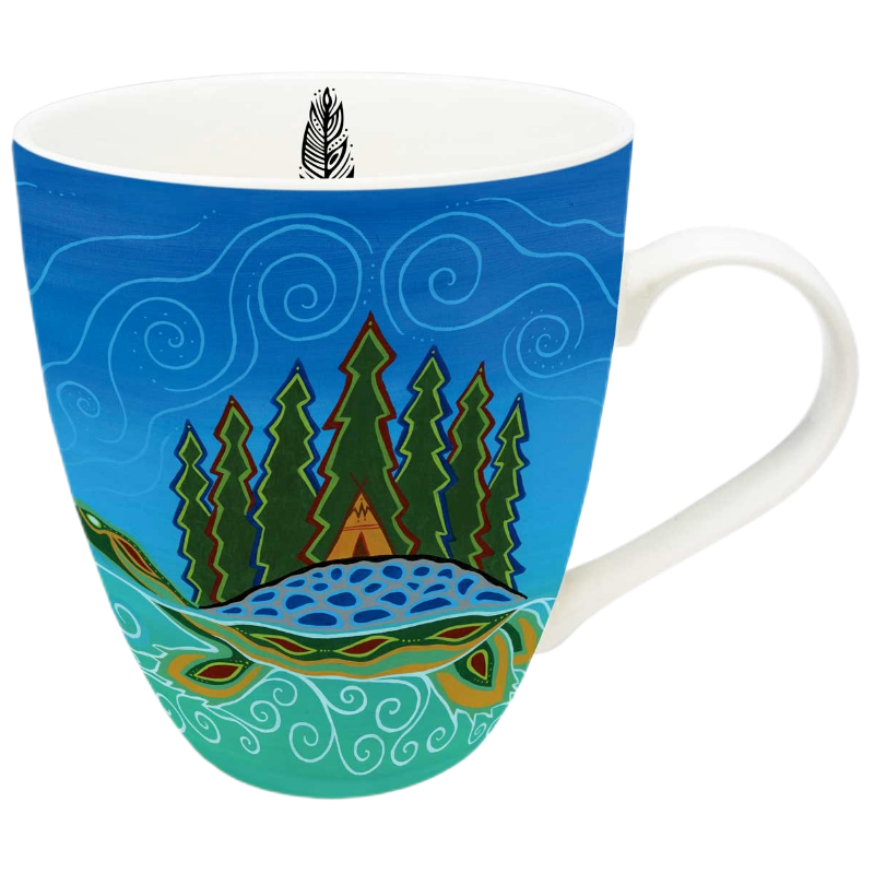 Indigenous Designed Mug Turtle Island By Patrick Hunter