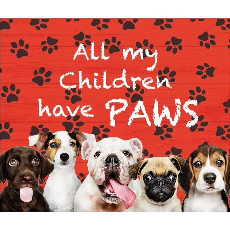 Fridge Magnet Cute Dogs: All my children have paws