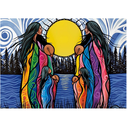 Indigenous Fridge Magnet Mother Daughter Water Song By Jackie Traverse