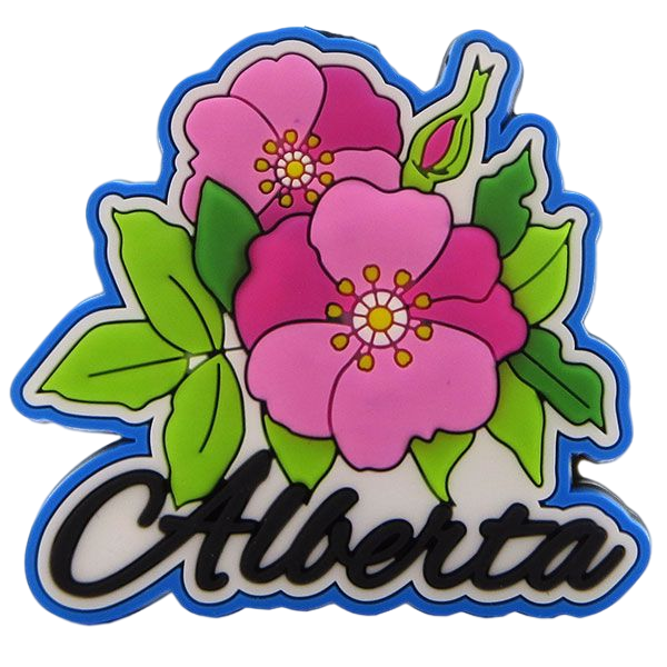  Alberta Wild Rose Souvenir Fridge Magnet