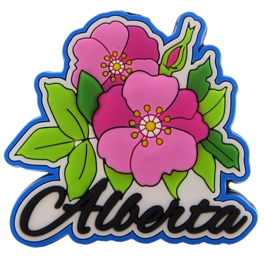  Alberta Wild Rose Souvenir Fridge Magnet