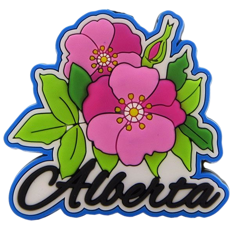 Alberta Wild Rose Souvenir Fridge Magnet