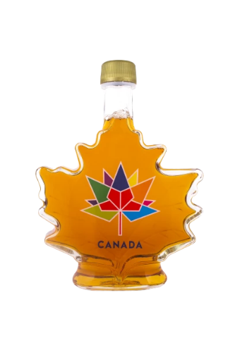 Grade A Pure Organic Canadian Maple Shape Syrup in 250ml Maple Leaf Bottle - 3 Pack